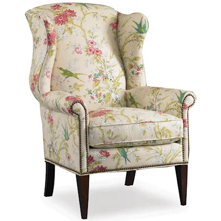 Wing Chair with Nail Head Trim Decoration